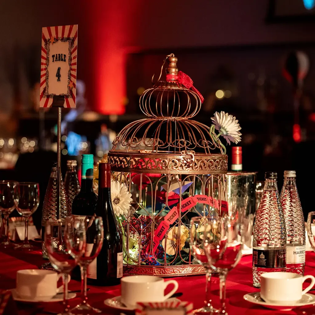 Creative event styling for Greatest Showman theme