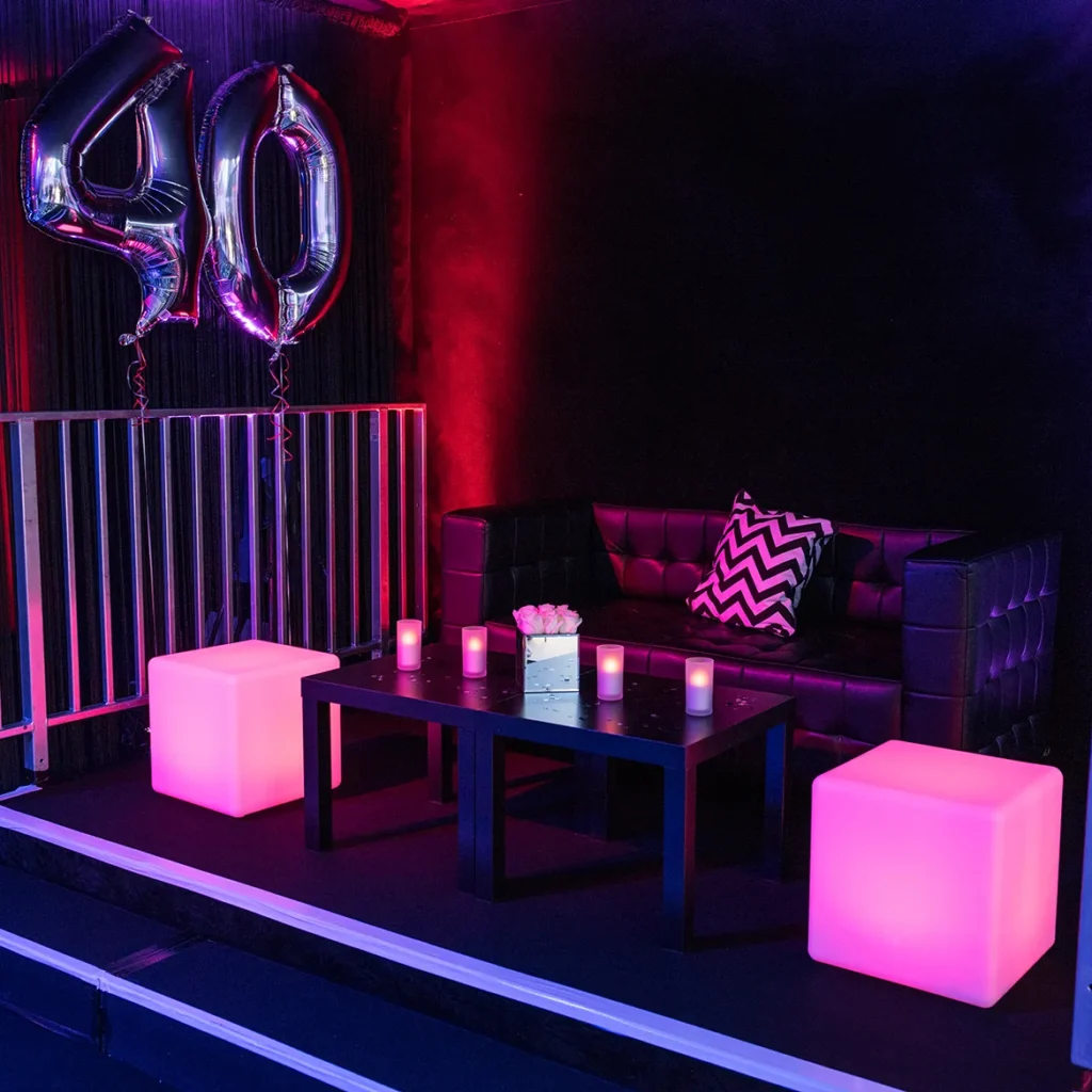 VIP area in nightclub marquee