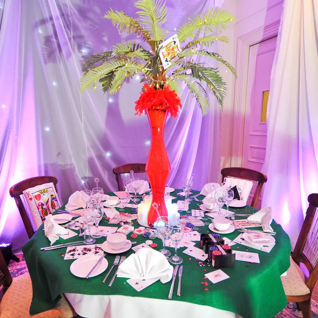 Casino themed table decor