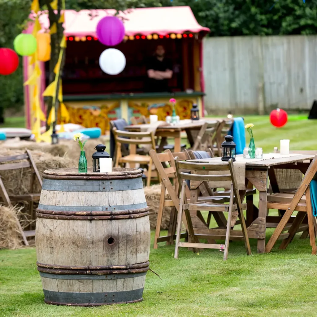 Rustic furniture for garden party