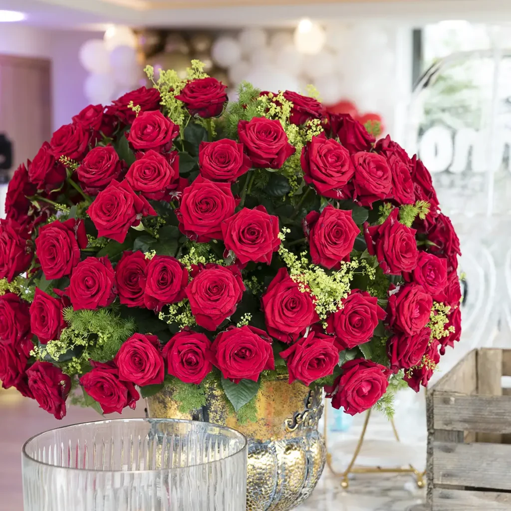 Huge red rose floral arrnagement