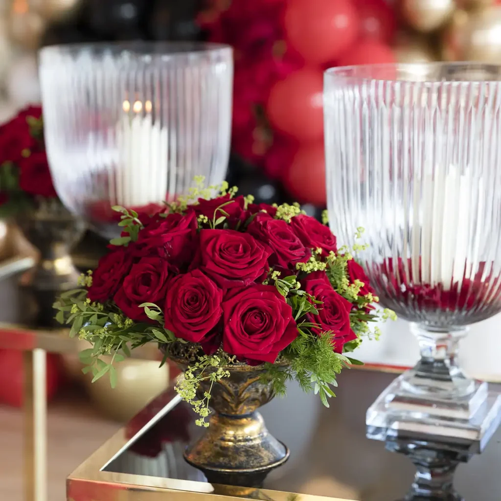 Red roses and candles