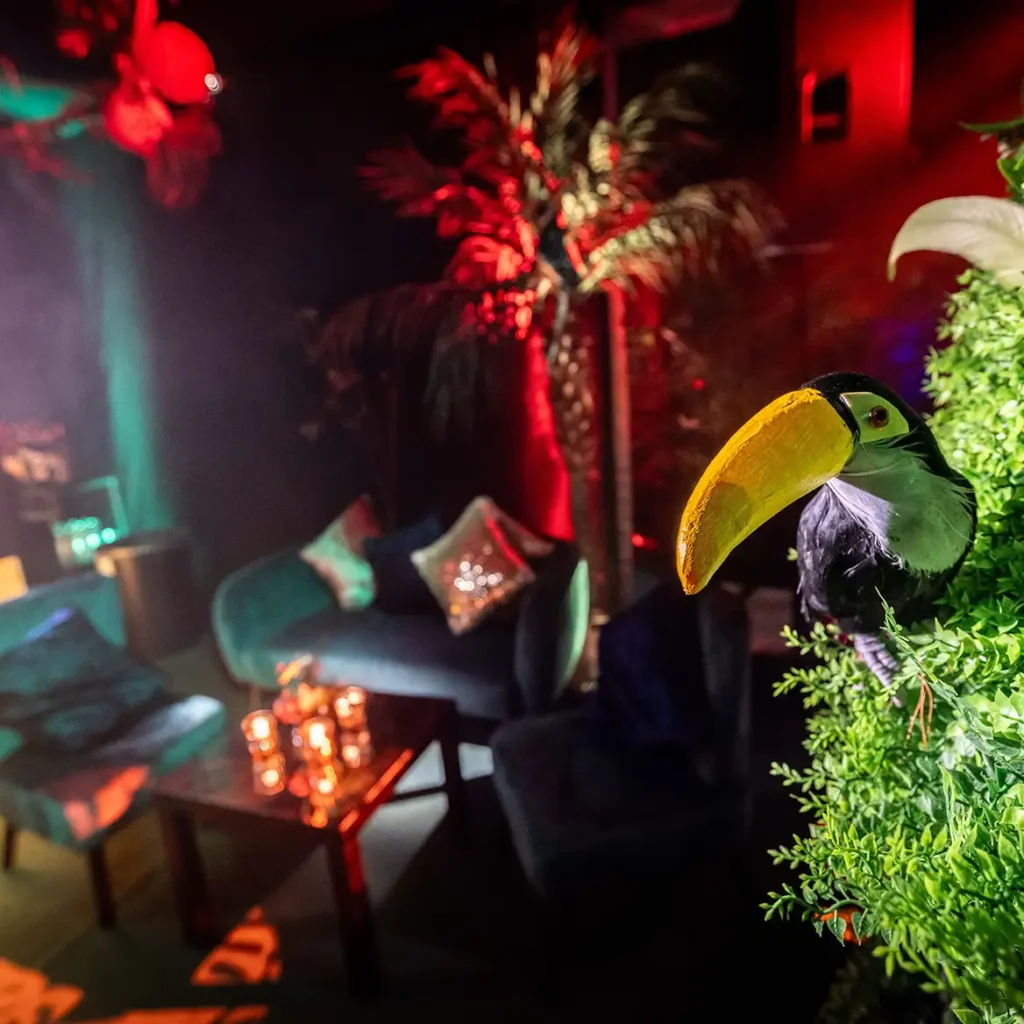 Faux exotic birds