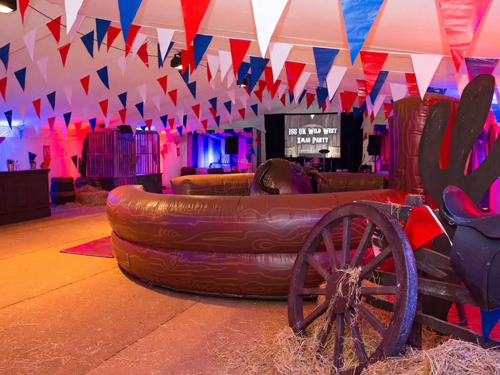 Wild West Themed Christmas party in marquee