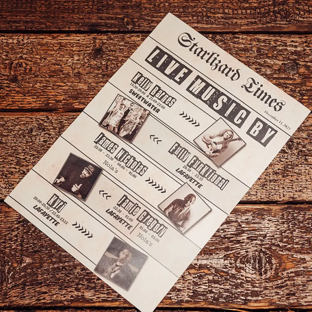 1920's themed music acts poster