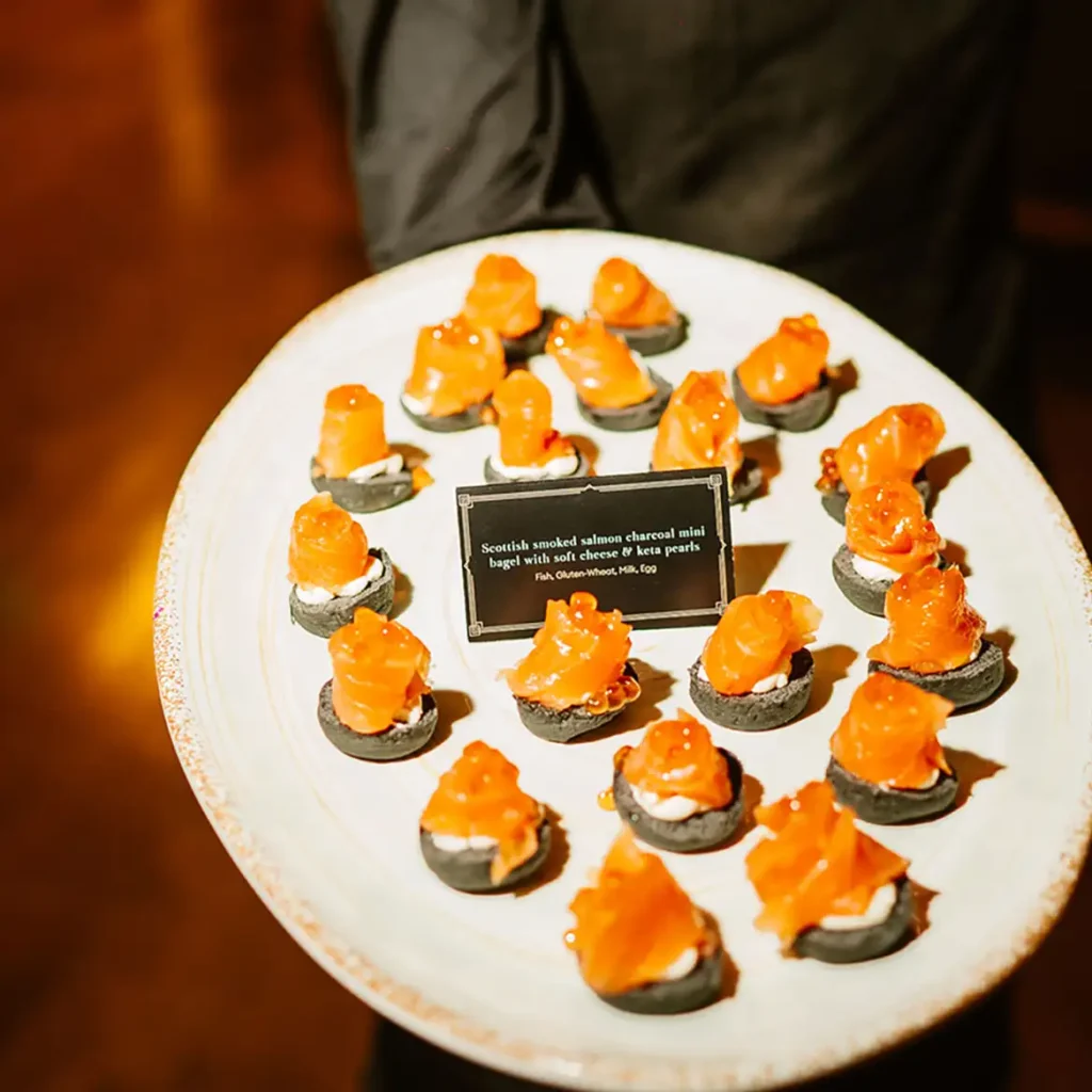 Smoked salmon canopes