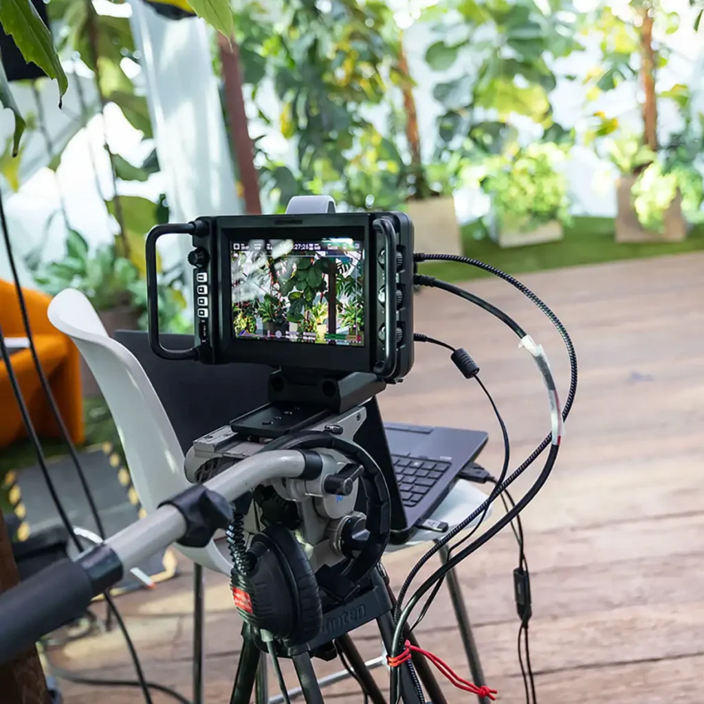 Camera pointing at second studio