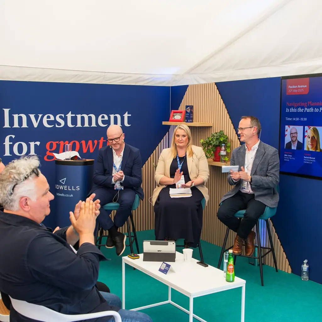 Engaged audience at panelist event at Leeds exhibition, UKREiiF