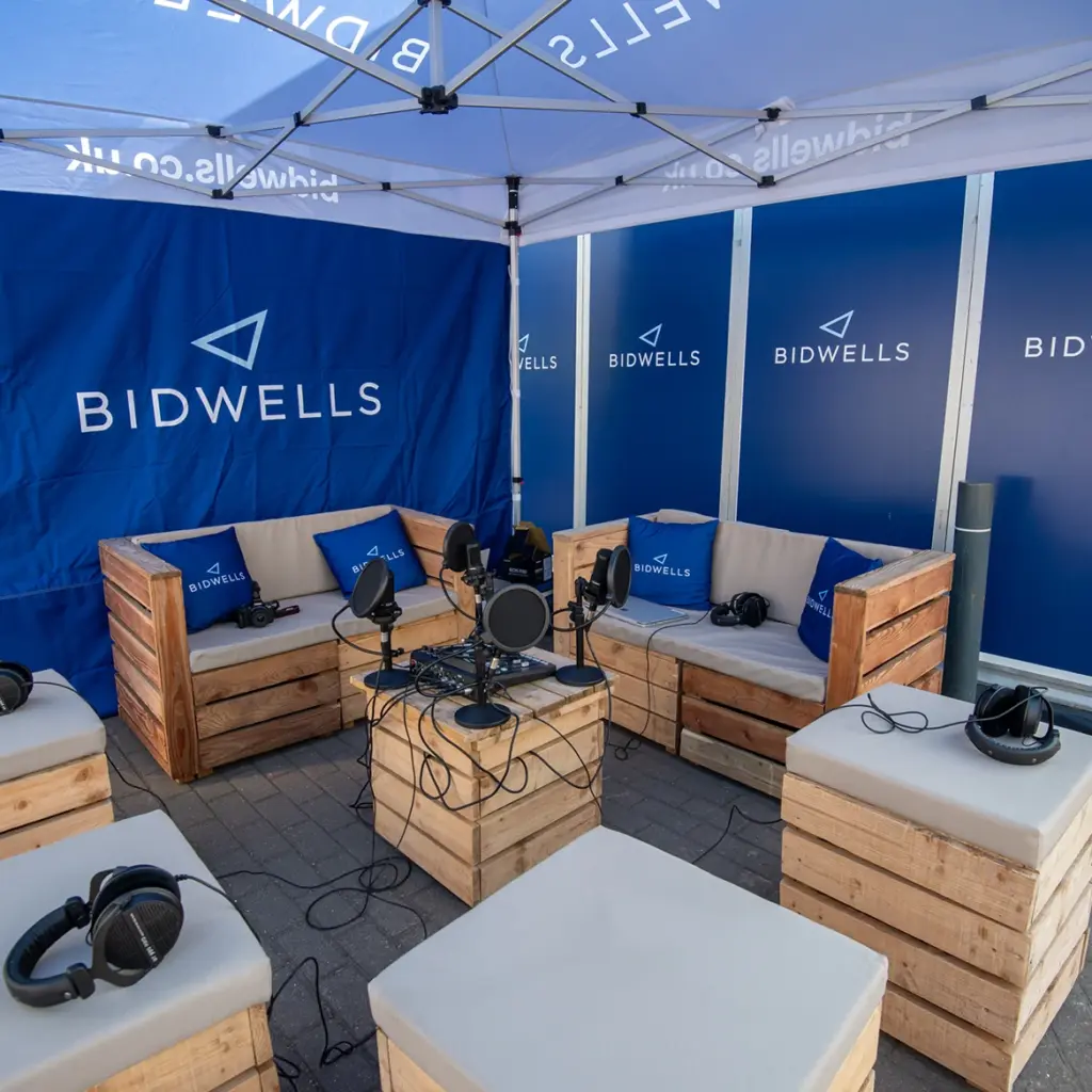 Outdoor furniture arrangement at expo