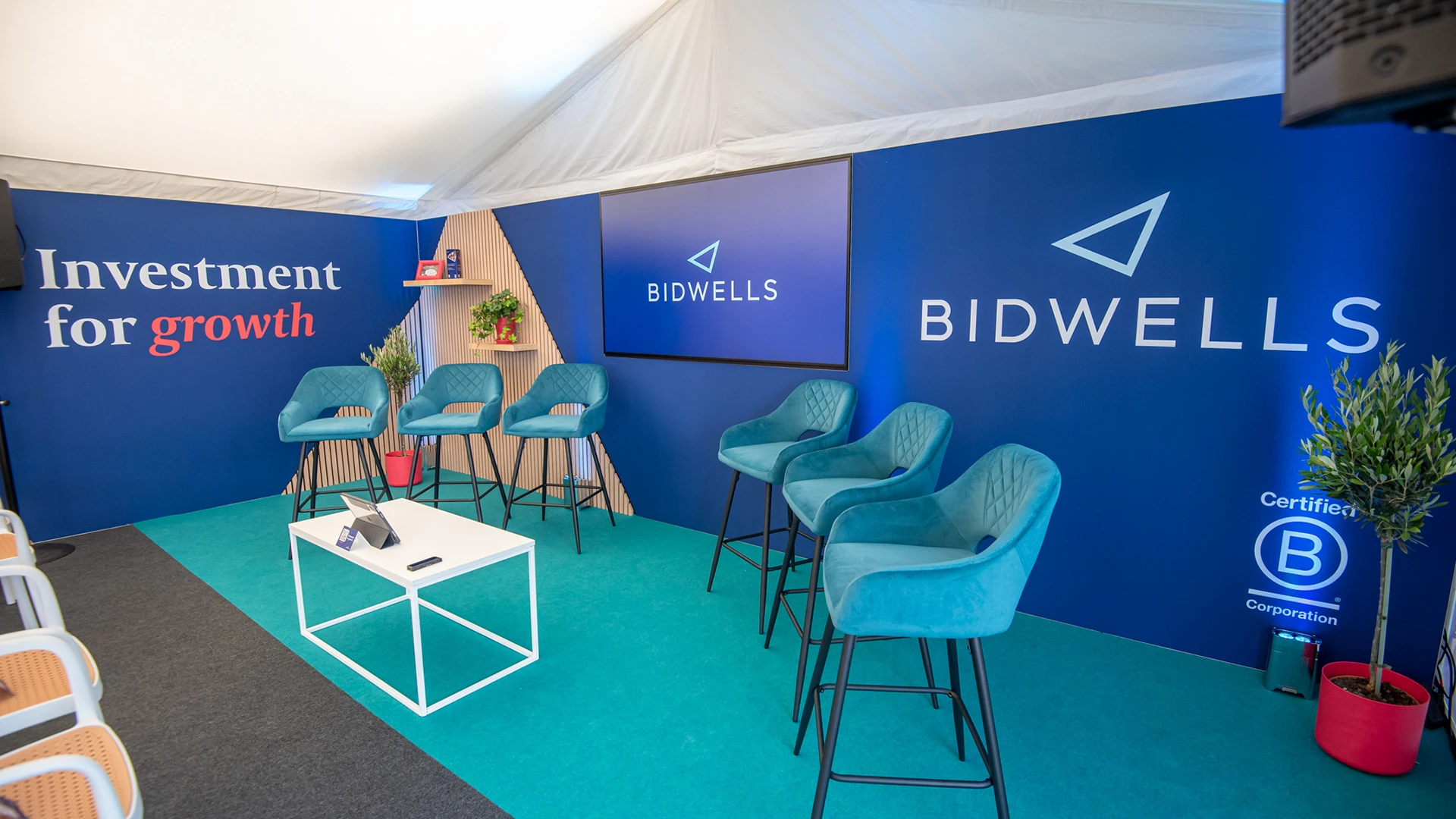 Fully branded exhibition pavilion by MGN Events