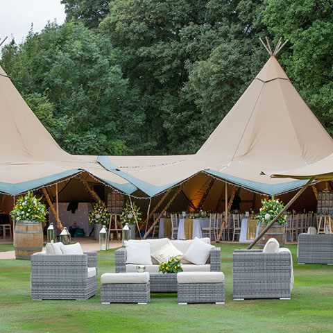 giant tipi marquee for 60th wedding anniversary