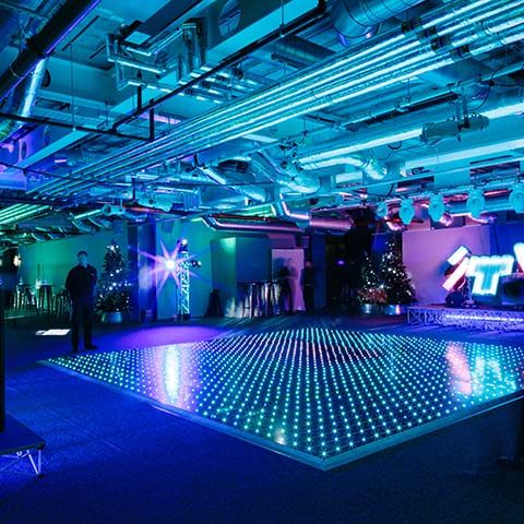 futuristic party. futuristic themed christmas party produced by mgn events