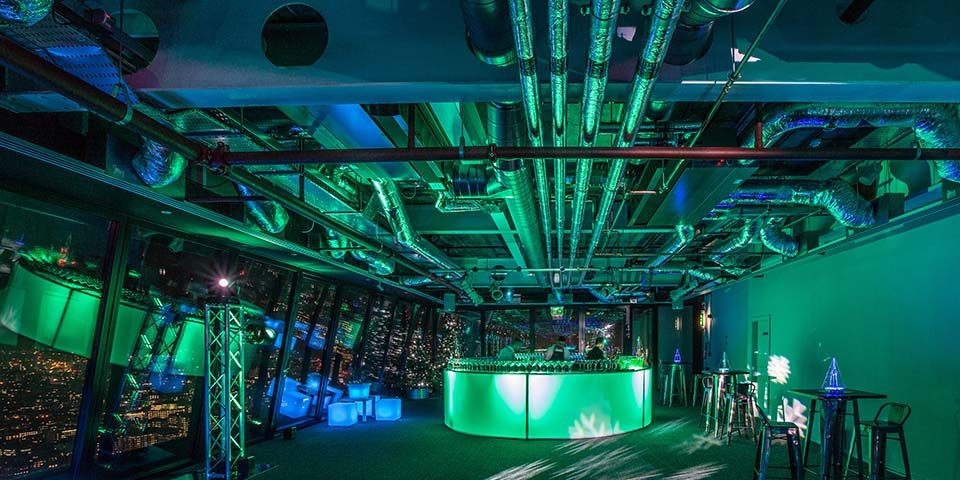 futuristic themed Christmas party in London