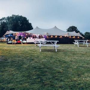 joint 21st, 18th and 50th birthday party in stretch tent marquee