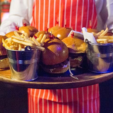 Party planner 1950s back to the future themed 21st and 50th birthday party american style diner burgers and fries