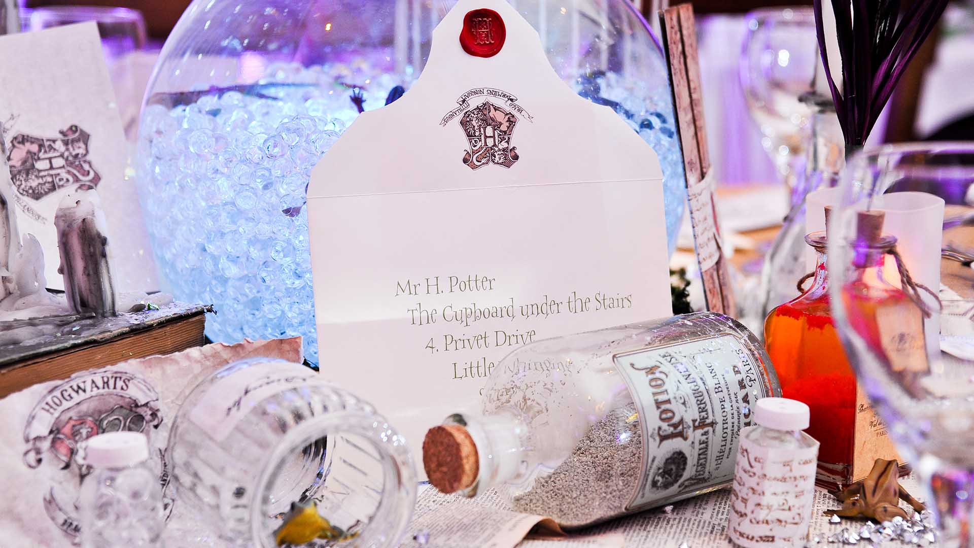 Harry Potter themed table centerpeice