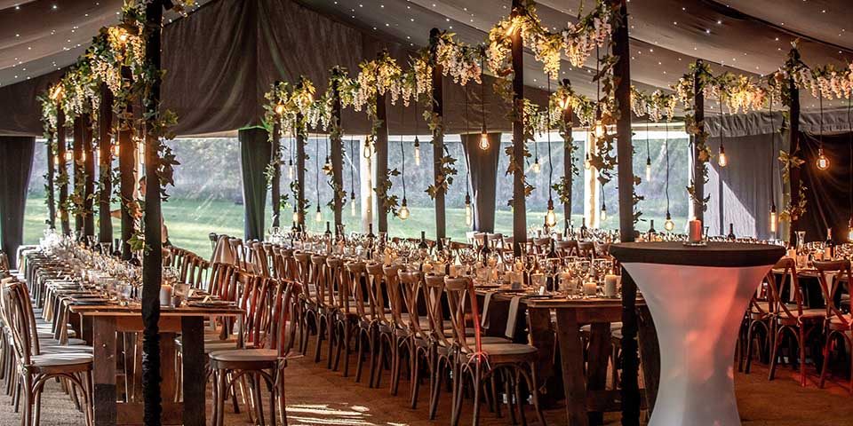 Wedding anniversary surrey rustic table lighting