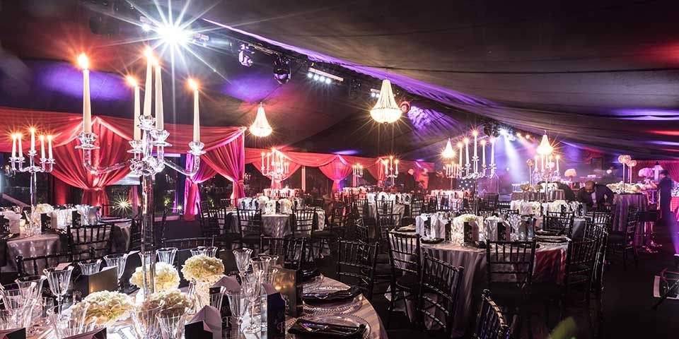 Bond themed 50th decor marquee party