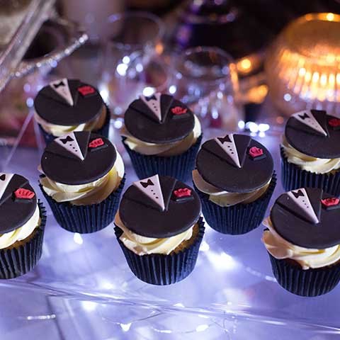 James Bond themed cupcakes for 50th birthday
