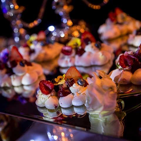 Sweet canapes at 50th birthday party in Surrey