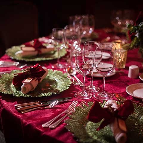 Luxury Christmas Party Table Setting in Central London