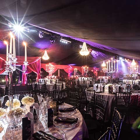 James bond themed 50th birthday marquee