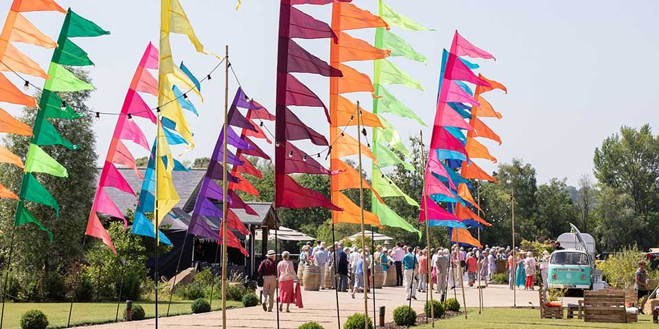 Summer Party at Amber Lakes with festival flags