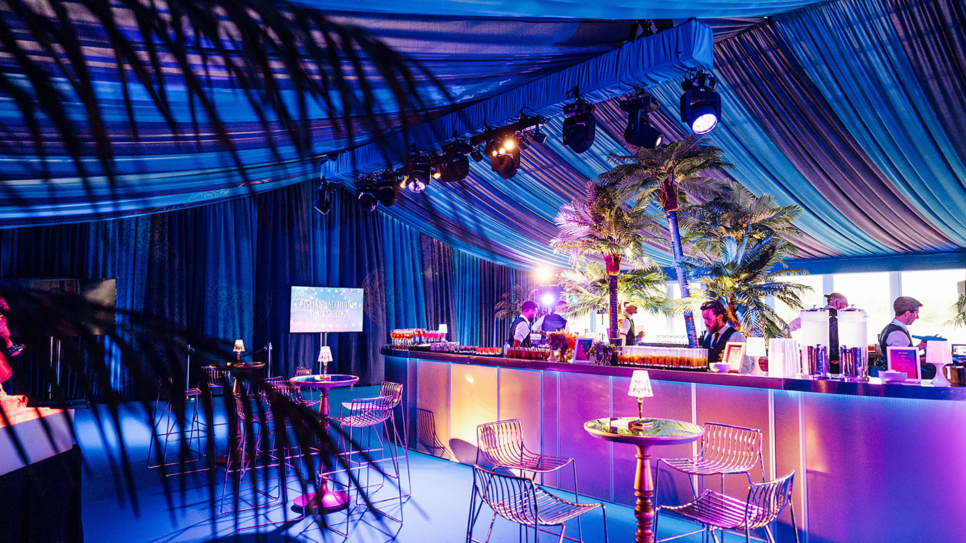Joint 18th birthday party marquee island bar