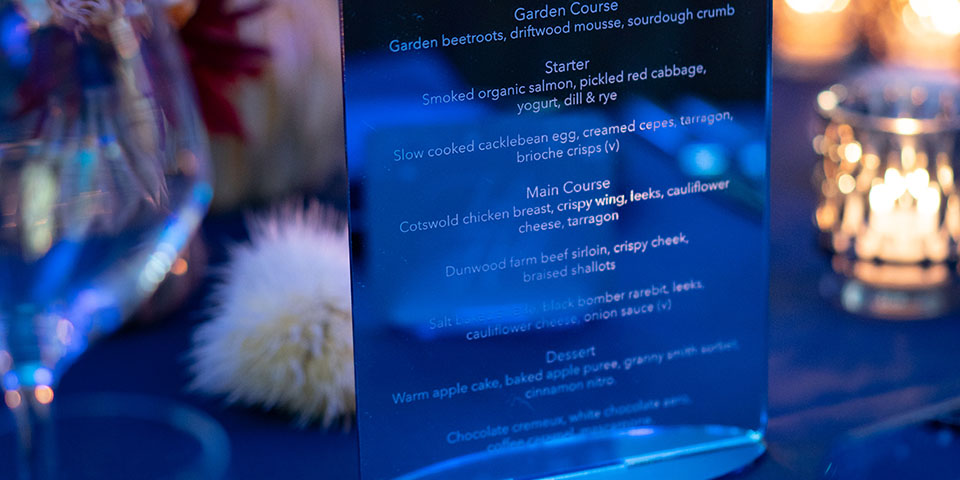 Luxury menu